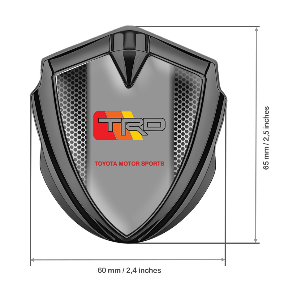 Toyota TRD Bodyside Emblem Self Adhesive Graphite Light Mesh Racing ...