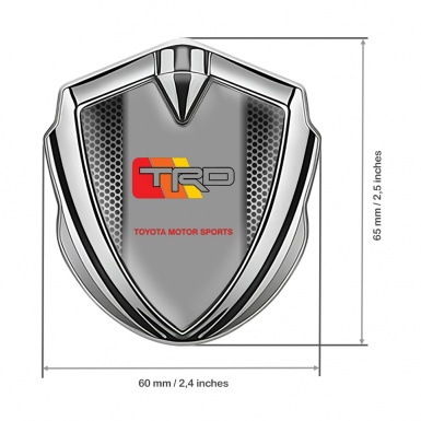 Toyota TRD Bodyside Emblem Self Adhesive Silver Light Mesh Racing Logo