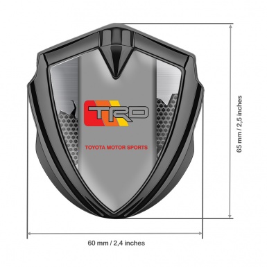 Toyota TRD 3D Car Metal Domed Emblem Graphite Broken Shield Effect