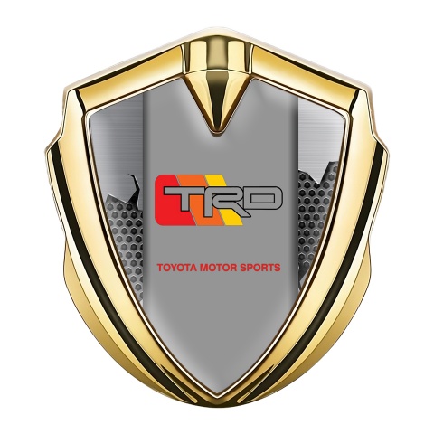 Toyota TRD 3D Car Metal Domed Emblem Gold Broken Shield Effect
