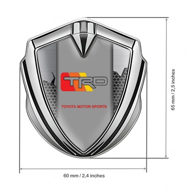 Toyota TRD 3D Car Metal Domed Emblem Silver Broken Shield Effect