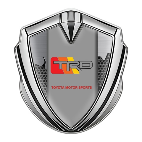 Toyota TRD 3D Car Metal Domed Emblem Silver Broken Shield Effect