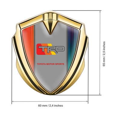 Toyota TRD Emblem Fender Badge Gold Color Mesh Racing Tricolor