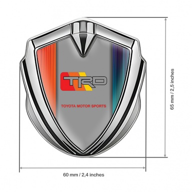 Toyota TRD Emblem Fender Badge Silver Color Mesh Racing Tricolor