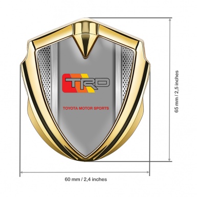 Toyota TRD Fender Emblem Badge Gold Grey Mesh Steel Poles Edition