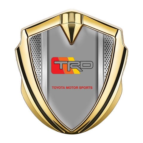 Toyota TRD Fender Emblem Badge Gold Grey Mesh Steel Poles Edition