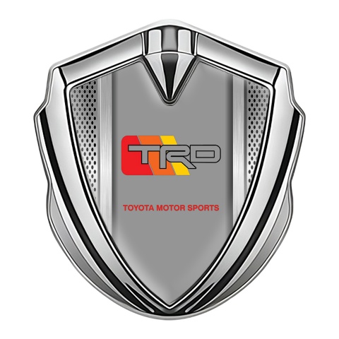Toyota TRD Fender Emblem Badge Silver Grey Mesh Steel Poles Edition