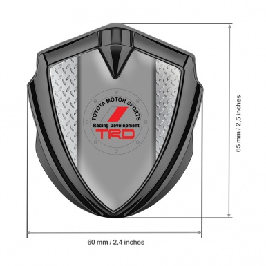 Toyota TRD Trunk Emblem Badge Graphite Metal Mesh Round Logo Design
