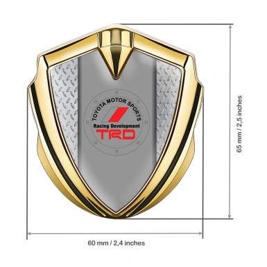 Toyota TRD Trunk Emblem Badge Gold Metal Mesh Round Logo Design
