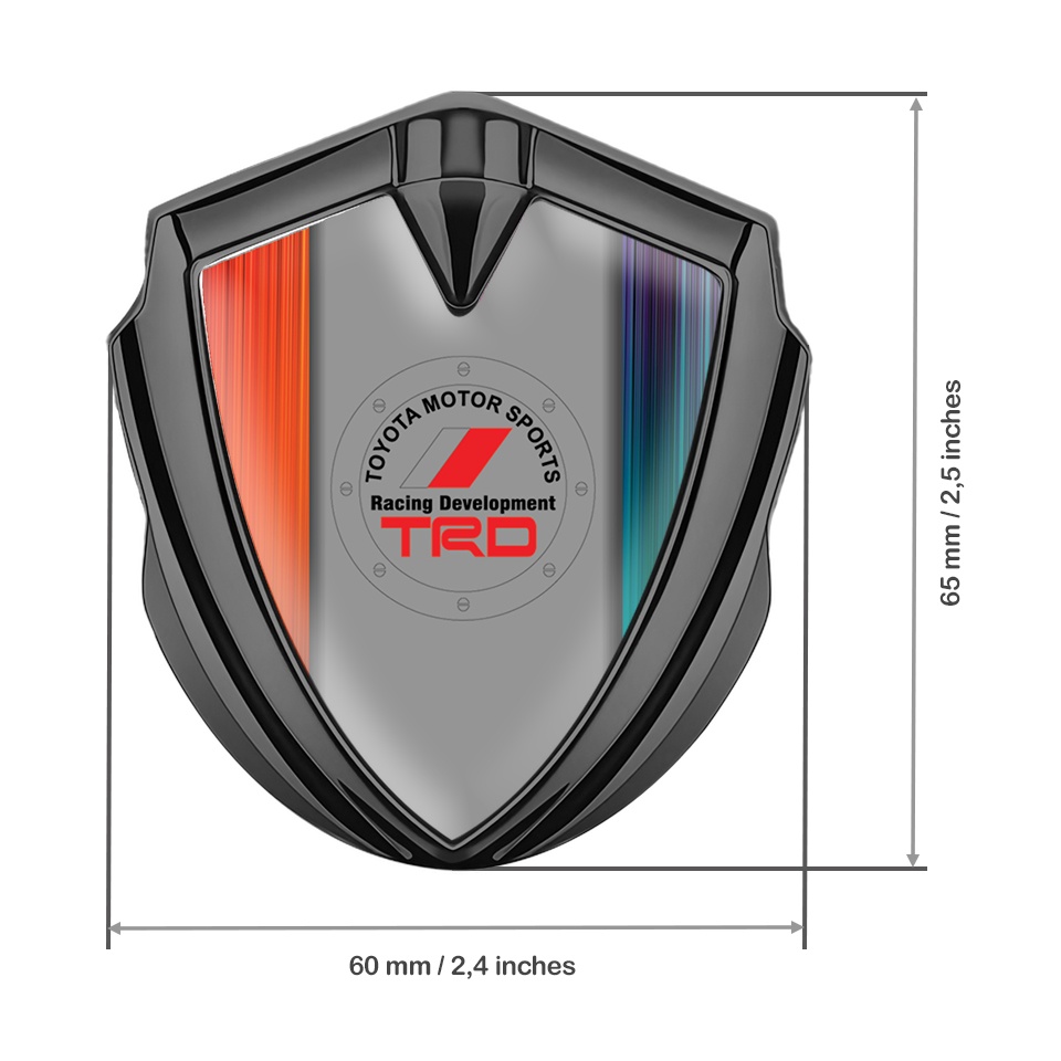 Toyota Metal Emblem Self Adhesive Graphite Gradient Frame Round Edition ...