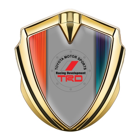 Toyota Metal Emblem Self Adhesive Gold Gradient Frame Round Edition