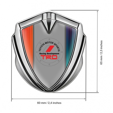 Toyota Metal Emblem Self Adhesive Silver Gradient Frame Round Edition