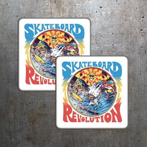 Vans Skateboard Revolution Silicone Stickers 2 pcs