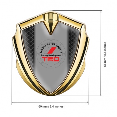 Toyota Emblem Badge Self Adhesive Gold Waffle Effect Round Logo