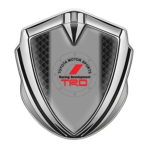 Toyota Emblem Badge Self Adhesive Silver Waffle Effect Round Logo
