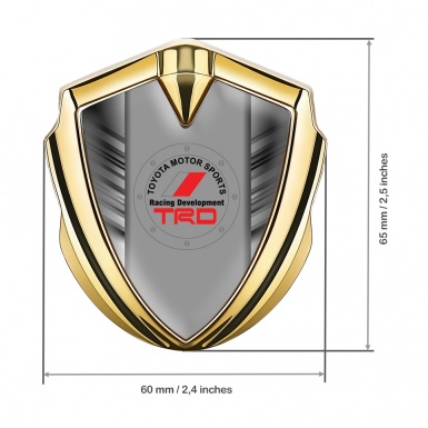 Toyota Emblem Fender Badge Gold Greyscale Stripes Center Panel