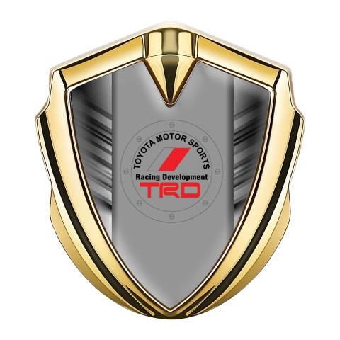Toyota Emblem Fender Badge Gold Greyscale Stripes Center Panel