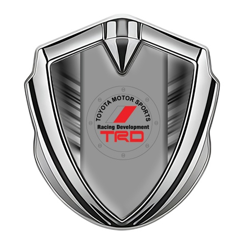 Toyota Emblem Fender Badge Silver Greyscale Stripes Center Panel