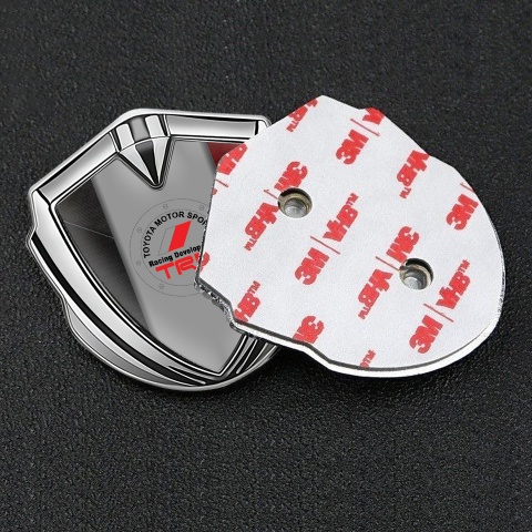 Toyota TRD Emblem Trunk Badge Silver Dual Color Circle Logo Design