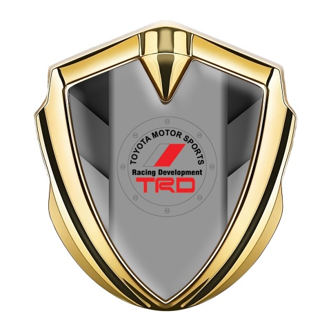 Toyota TRD Emblem Self Adhesive Gold Grey Side Panels Round Logo