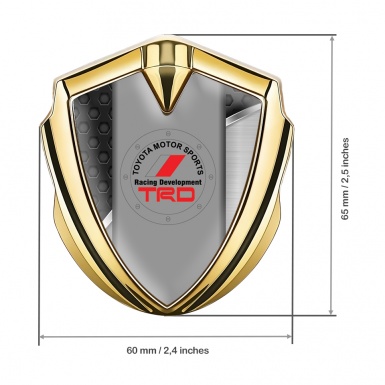 Toyota TRD Bodyside Emblem Badge Gold Multi Faced Rounded Edition