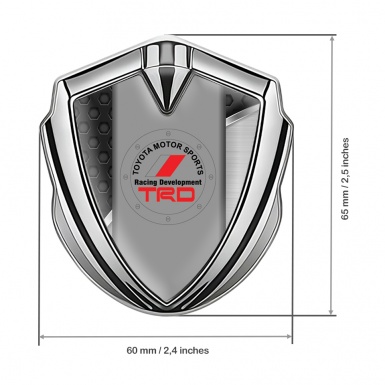 Toyota TRD Bodyside Emblem Badge Silver Multi Faced Rounded Edition