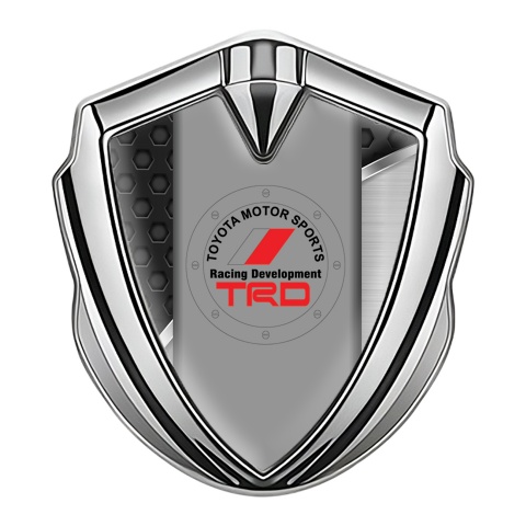 Toyota TRD Bodyside Emblem Badge Silver Multi Faced Rounded Edition