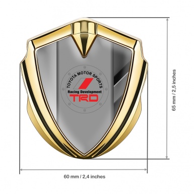 Toyota TRD Trunk Emblem Badge Gold Difference Frame Circle Logo