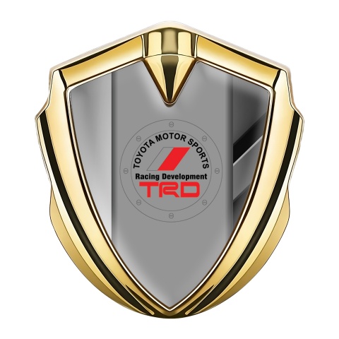 Toyota TRD Trunk Emblem Badge Gold Difference Frame Circle Logo