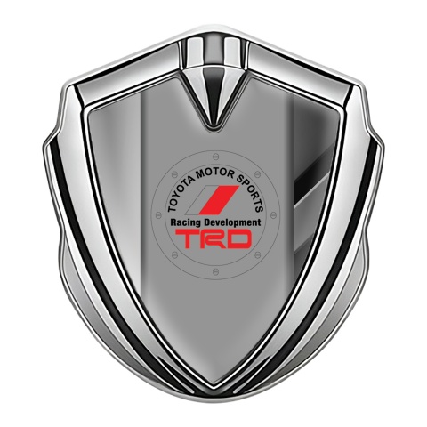 Toyota TRD Trunk Emblem Badge Silver Difference Frame Circle Logo
