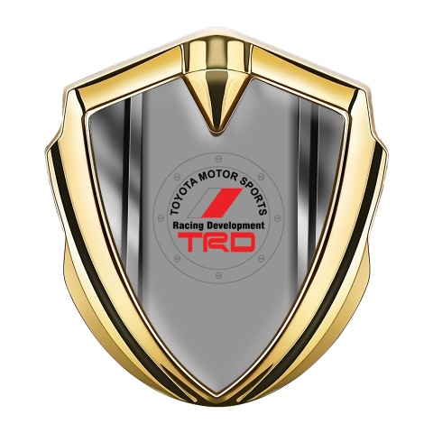 Toyota TRD Emblem Car Badge Gold Metallic Stripes Center Round Logo
