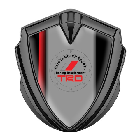 Toyota TRD Bodyside Domed Emblem Graphite Black Side Red Stripe Design 