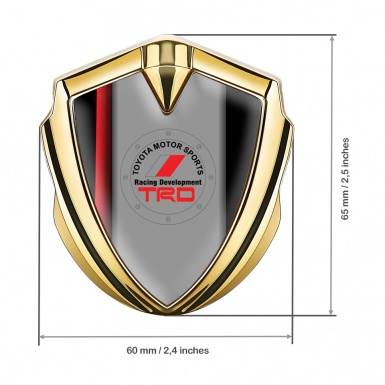 Toyota TRD Bodyside Domed Emblem Gold Black Side Red Stripe Design
