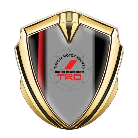 Toyota TRD Bodyside Domed Emblem Gold Black Side Red Stripe Design