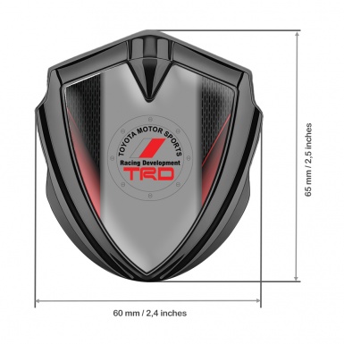 Toyota TRD Metal Emblem Self Adhesive Graphite Dark Mesh Red Sidebars