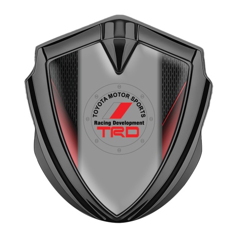 Toyota TRD Metal Emblem Self Adhesive Graphite Dark Mesh Red Sidebars
