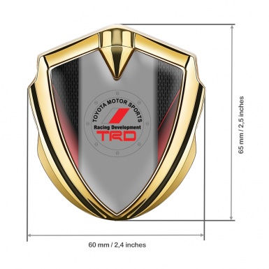 Toyota TRD Metal Emblem Self Adhesive Gold Dark Mesh Red Sidebars