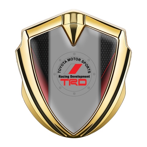 Toyota TRD Metal Emblem Self Adhesive Gold Dark Mesh Red Sidebars