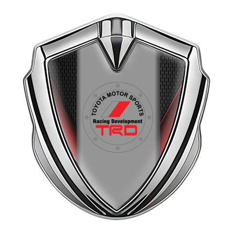 Toyota TRD Metal Emblem Self Adhesive Silver Dark Mesh Red Sidebars