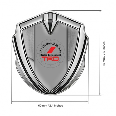 Toyota TRD Bodyside Badge Self Adhesive Silver Stone Slab Motif
