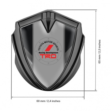 Toyota TRD Emblem Badge Self Adhesive Graphite Black Hex Grey Frame