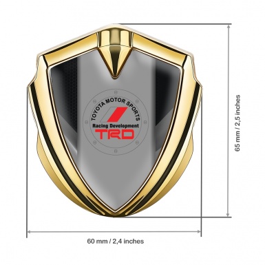 Toyota TRD Emblem Badge Self Adhesive Gold Black Hex Grey Frame