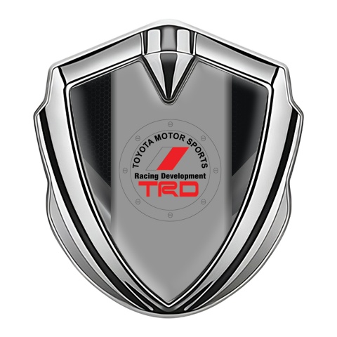 Pontiac TRD Emblem Badge Self Adhesive Silver Black Hex Grey Frame