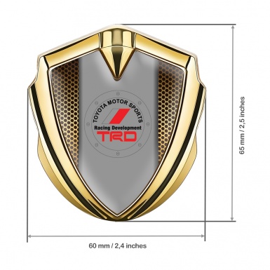 Toyota TRD Emblem Fender Badge Gold Copper Grate Grey Panel