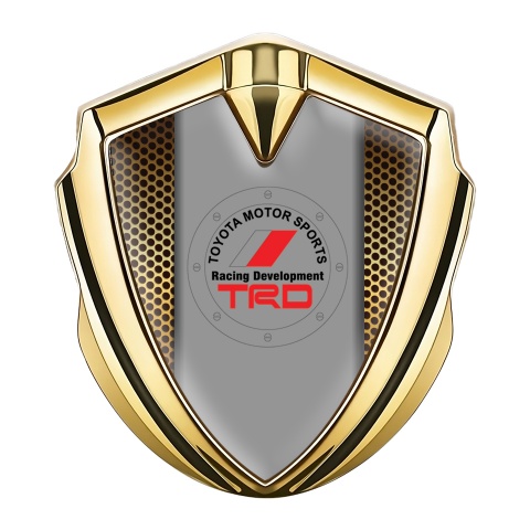 Toyota TRD Emblem Fender Badge Gold Copper Grate Grey Panel