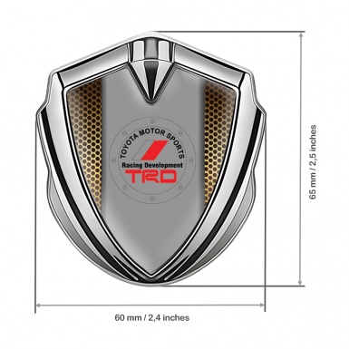Toyota TRD Emblem Fender Badge Silver Copper Grate Grey Panel