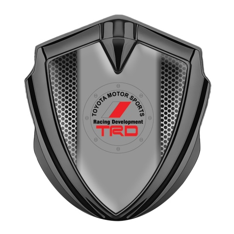 Toyota Fender Emblem Badge Graphite Greyscale Mesh Round Design