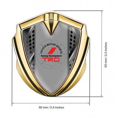 Toyota TRD Emblem Self Adhesive Gold Industrial Grate Red Motif
