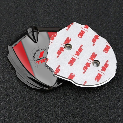 Toyota Metal Emblem Self Adhesive Graphite Red Frame Racing Motif
