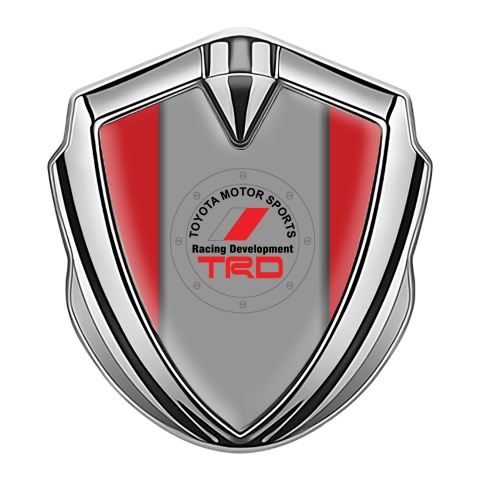 Toyota Metal Emblem Self Adhesive Silver Red Frame Racing Motif